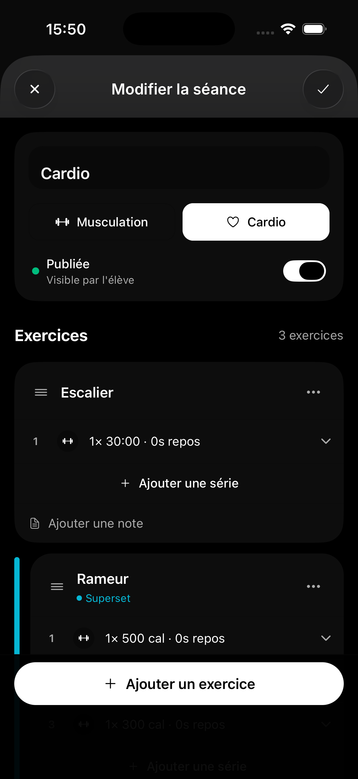 Éditeur de séance